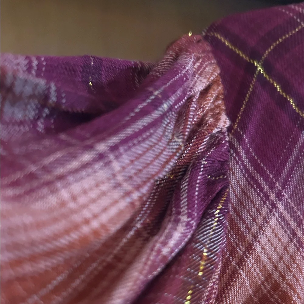 Cato Rust Plaid Button-Down Blouse - Picture 4 of 6